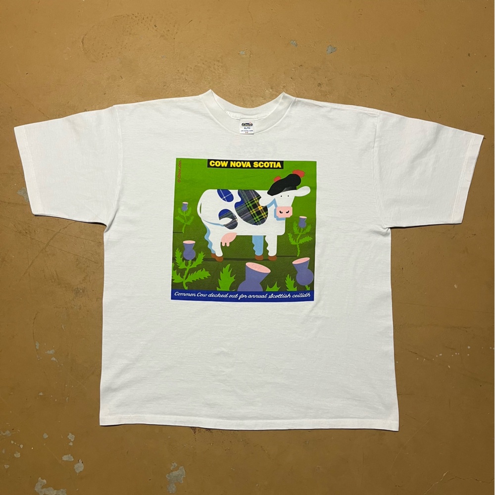 Cow Nova Scotia Men’s White T-Shirt XL